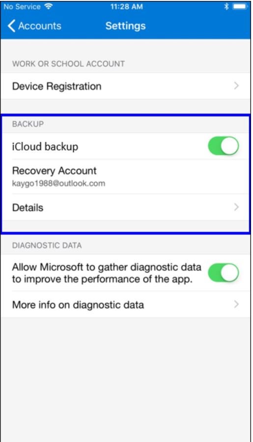 Microsoft Authenticator cloud backup.