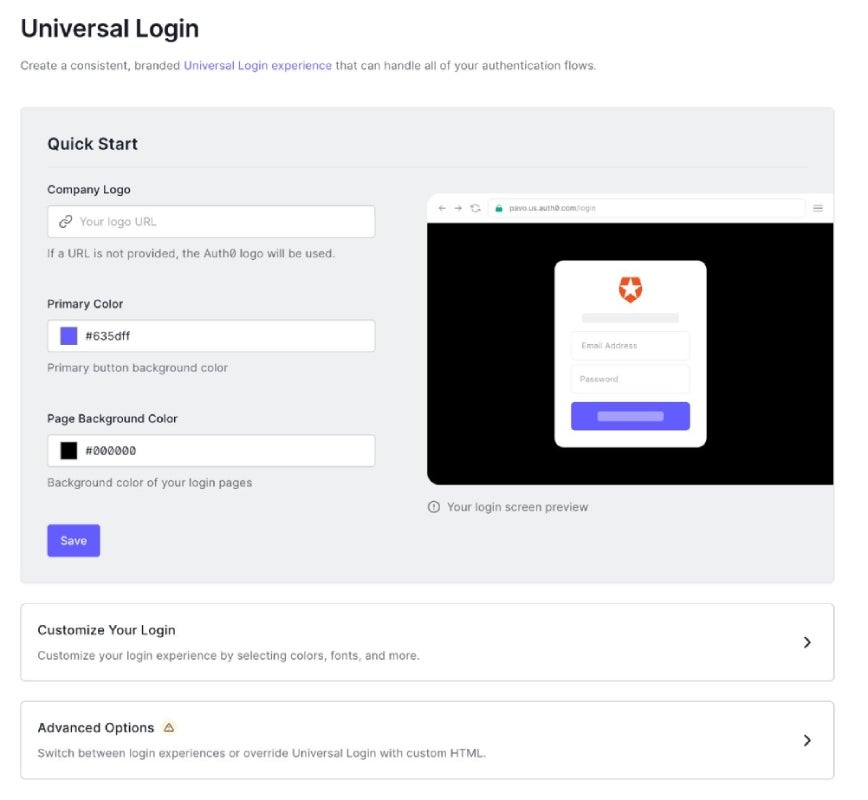 Auth0 Universal Login